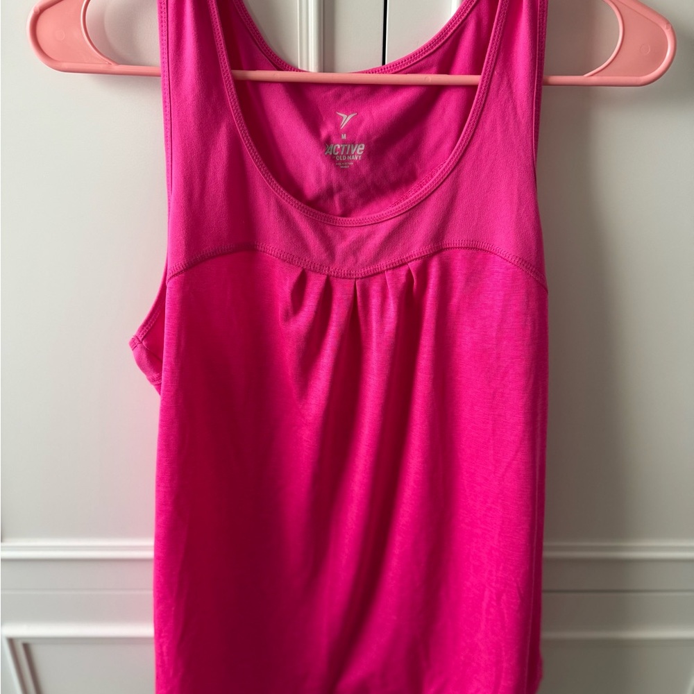 Active USA Women's Bright Pink Athletic Tank Top